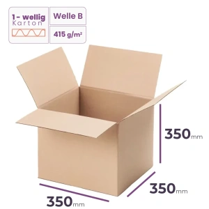 Faltkarton 350x350x350 mm - welle - B/415 - 20 Stück