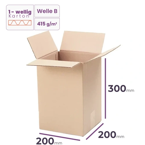   _Faltkarton_200x200x300_mm_-_welle_B/415_-_6120_Stück