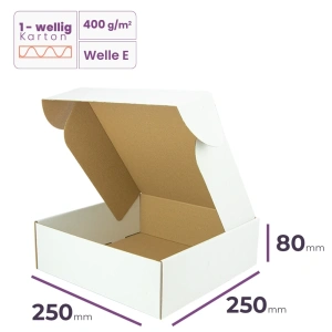 _Weiße_Faltschachtel_250x250x80_mm_Welle_E_-_Verpackung_6000_Stück
