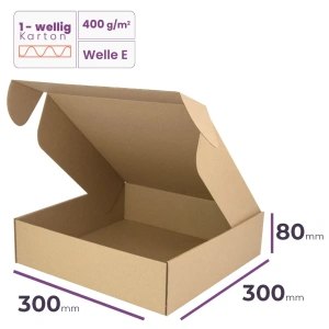 Faltschachtel 300x300x80 mm Welle E - Verpackung 40 Stück