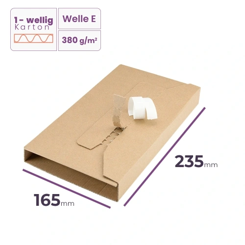 Buchverpackung mit Klebestreifen A5+