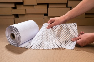 Waben-Packpapier 20 cm/100 m weiß