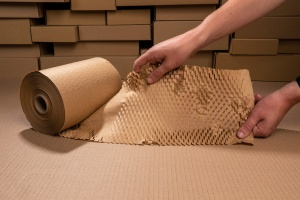 Waben-Packpapier 20 cm/100 m grau