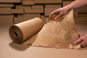 Waben-Packpapier 30 cm/100 m grau