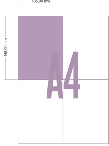 Selbstklebendes Etikett auf Bogen 105 x 148 mm
