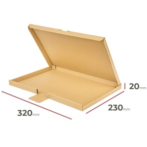 Postkarton flach 320 mm x 230 mm x 20 mm - Verpackung 40 Stück Aussenmaß