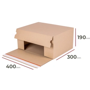 Blitzbodenkarton mit Klebestreifen 400x300x190 mm Verpackung 10 Stück Außenmaß