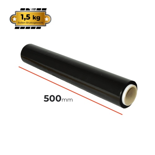 Stretchfolie 500 mm 1.5 kg Schwarz 23 my