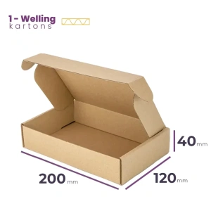 Karton Versandkarton 200x120x40 mm - Verpackung 50 Stück 