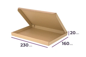 _Postkarton_flach_230x160x20_mm_-_Verpackung_9000_Stück Aussenmaß