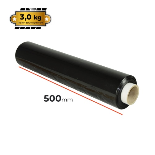 Stretchfolie 500 mm 3 kg Schwarz 23 my