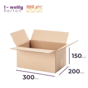 Faltkarton 300x200x150 mm - welle B/500 - 20 Stück