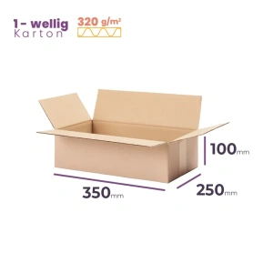 Faltkarton 350x250x100 mm - welle B/320 - 20 Stück