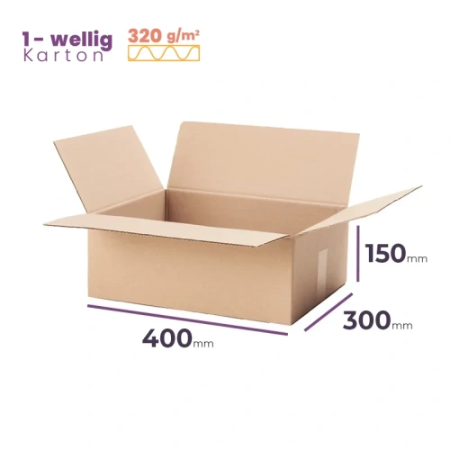 _Faltkarton_400x300x150_mm_Welle_B_320g/m2_-_Verpackung_3060_Stück