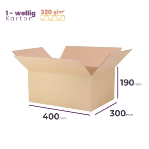 _Faltkarton_400x300x190_mm_Welle_B_320g/m2_-_Verpackung_5100_Stück