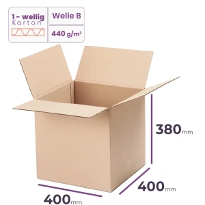 Faltkarton 400x400x380 mm welle B 440g - Verpackung 460 Stück