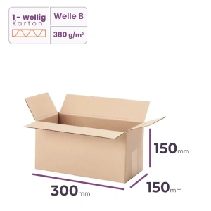   Faltkarton 300x150x150 mm - welle B/380 - 20 Stück      