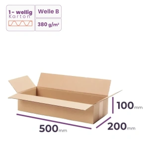 Faltkarton 500x200x100 mm - welle B/380 - 20 Stück   