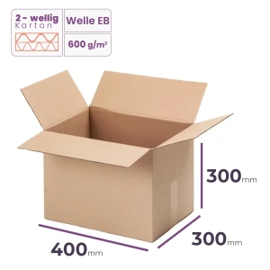 Faltkarton 400x300x300 mm - welle EB/600 - 10 Stück