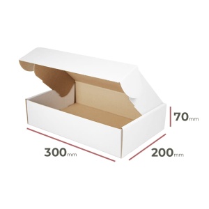 Faltschachteln 300x200x70 mm - weiß - Verpackung 40 Stück