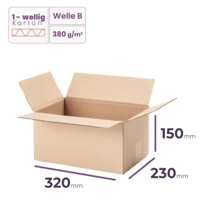 _Faltkarton_320x230x150_mm_-_welle_B/380_-_100_Stück
