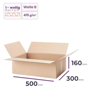 Faltkarton 500x300x160 mm - welle B/415 - 20 Stück  