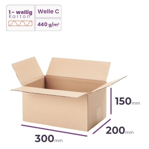 _Faltkarton_300x200x150_mm_-_welle_C/440_-_5800_Stück_