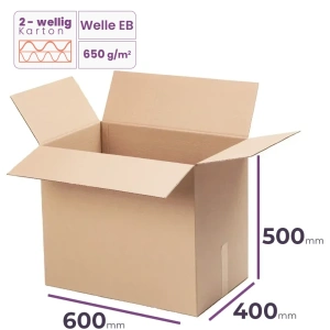Faltkarton 600x400x500 mm - welle EB/650 - 310 Stück Aussenmaß