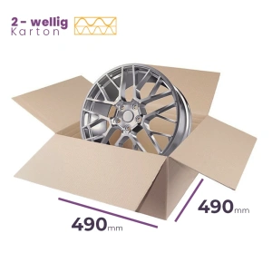 Faltkarton 490x490x260 mm welle EB  - Verpackung 4 Stück