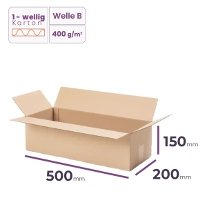 Faltkarton 500x200x150 mm - welle B/400 - 20 Stück